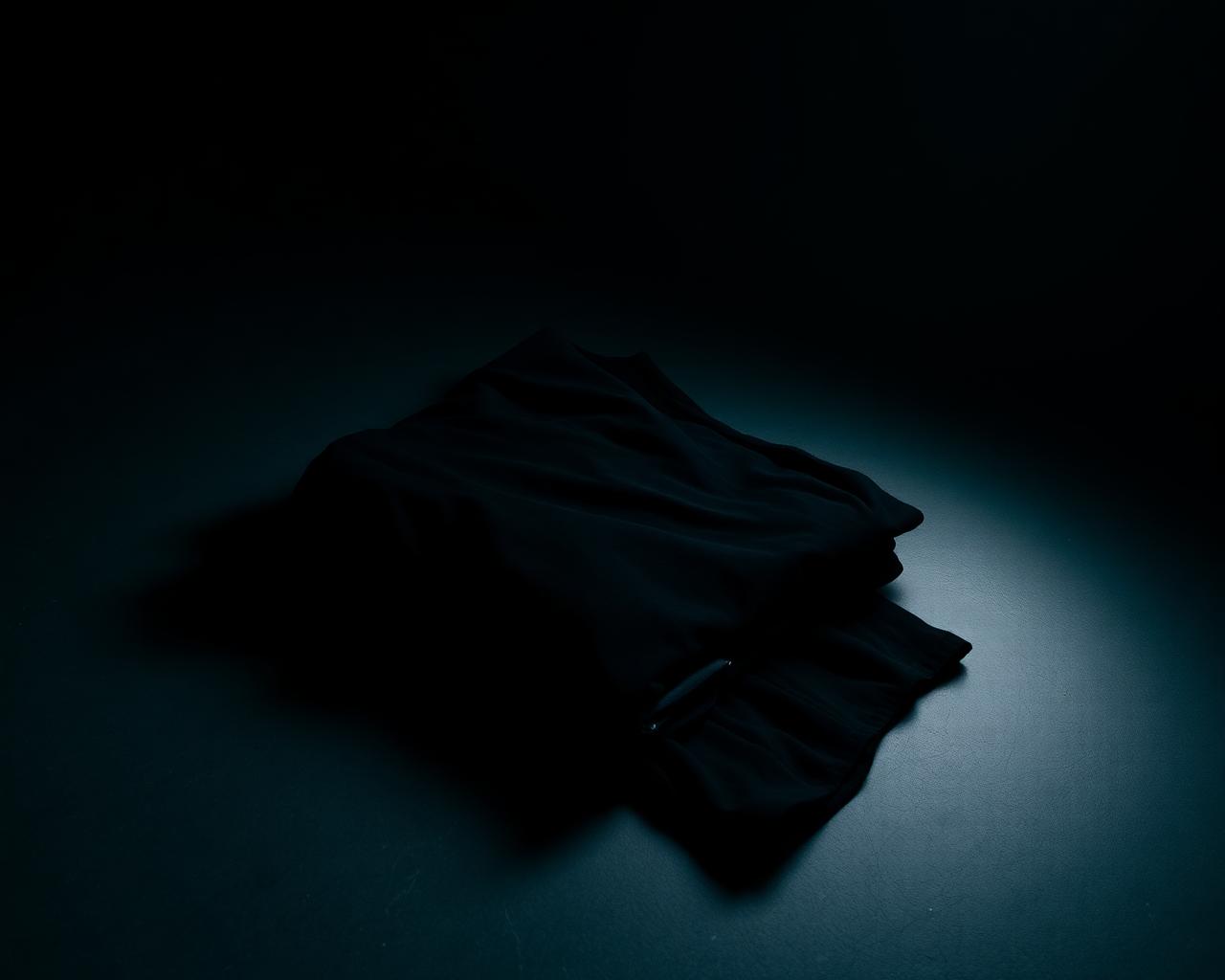 Editorial — folded garments under single light
